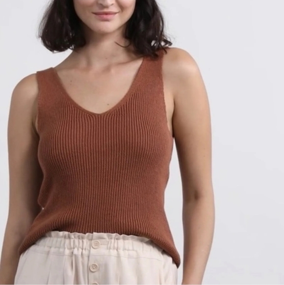 Elizabeth and James Tops - Elizabeth and James Ribbed Knit Tank Top in Light Pink